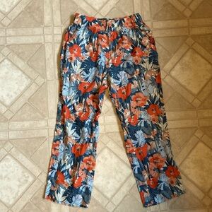 C&C California wide leg linen tropical pants small